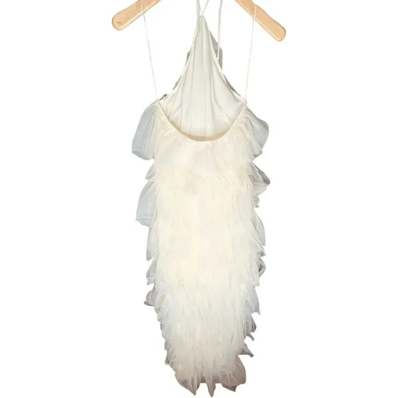 The Post Tiered Mesh Chiffon Ruffle Knee-Length Dress - Picture 7 of 12